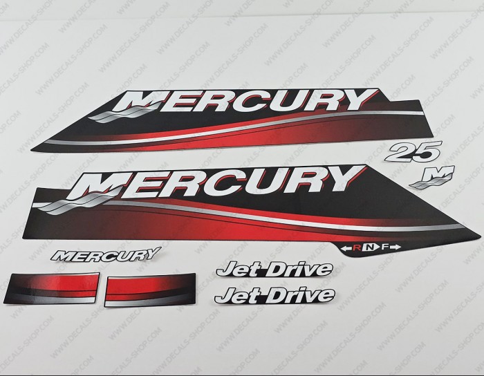 Mercury 25HP Two Stroke 2006-2010 Jet Drive Outboard Decal Kit